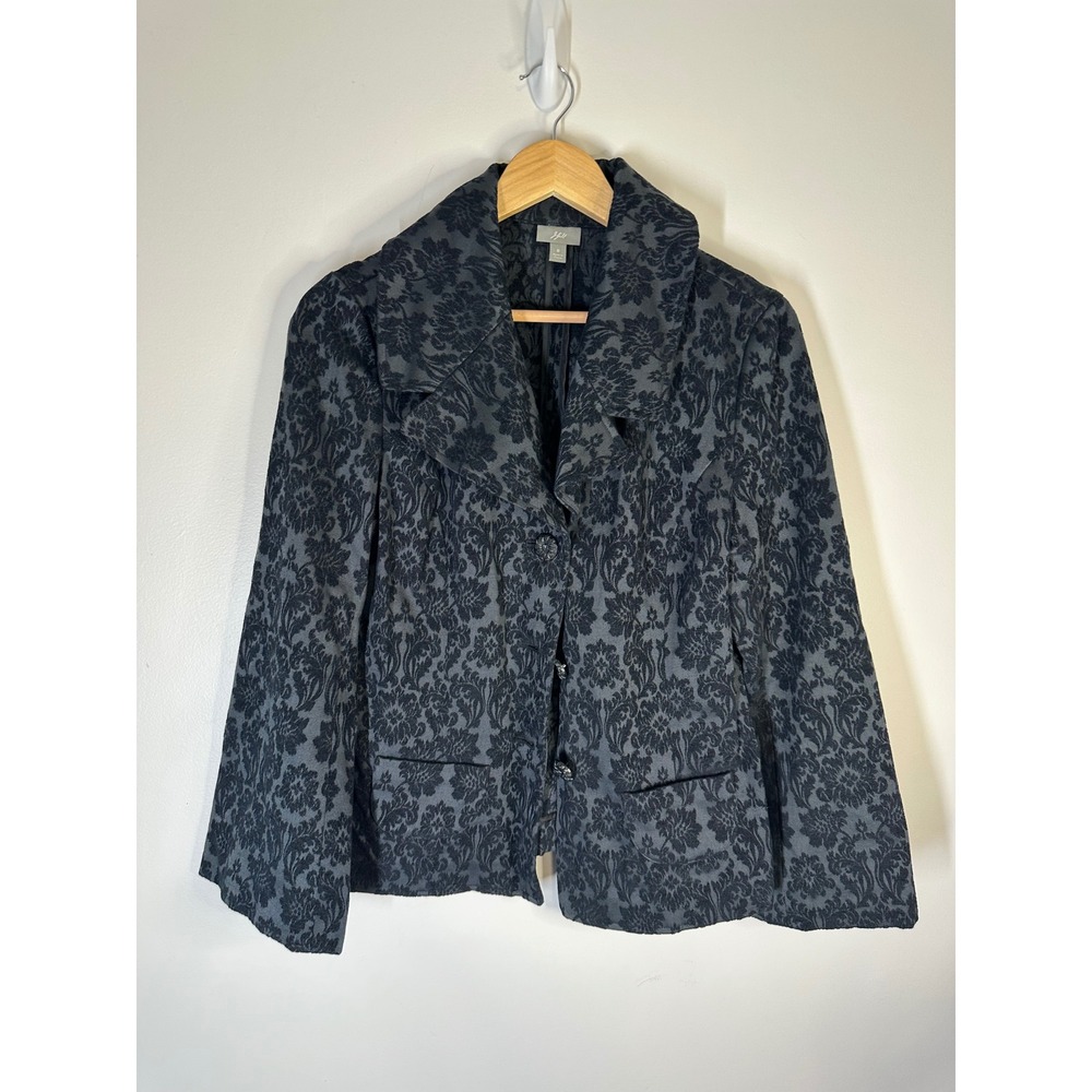J. Jill Damask Jacquard Blazer Womens Size 8 Classic Professional Work Career